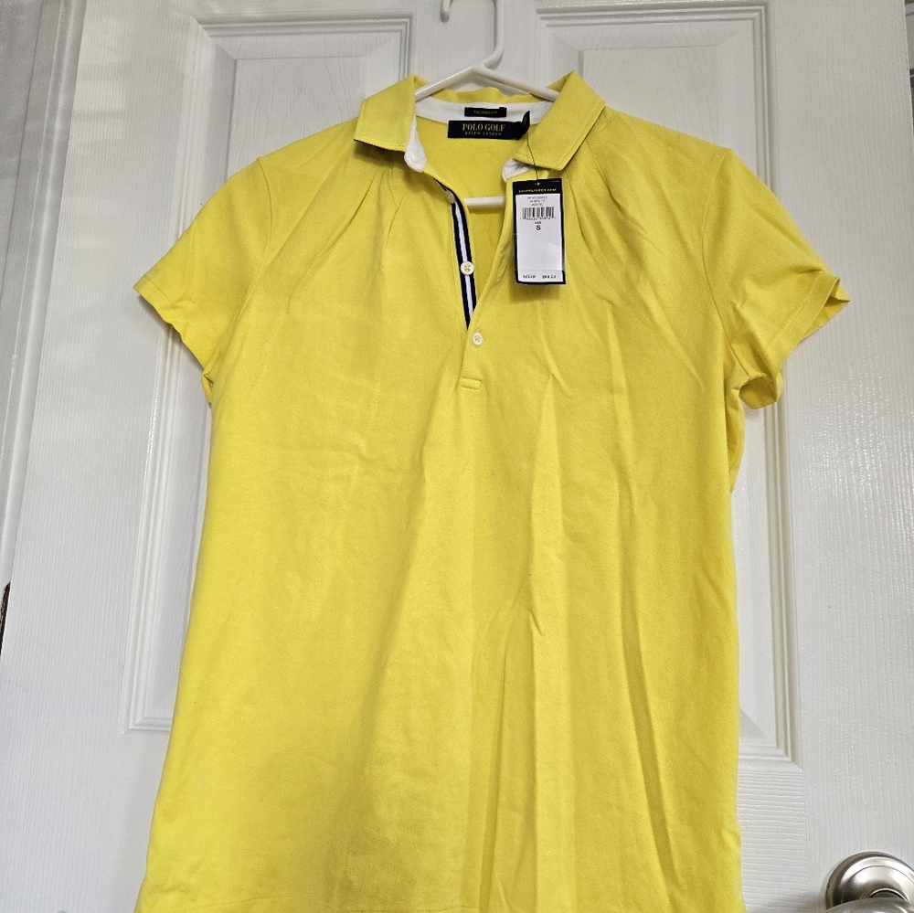 Polo by Ralph Lauren Yellow Fitted Short Sleeve Polo Tee